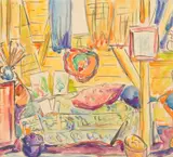 Peggy Crombie, Artist's Studio, watercolour
