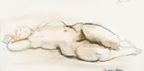 Constance Stokes, Reclining Nude, 1968, watercolour and ink wash on paper