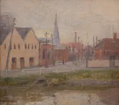 Ethel Wardle, Old Town, oil on board