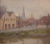 Ethel Wardle, Old Town, oil on board