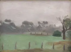 Clarice Beckett, The Park, oil on board
