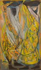 Guelda Pyke, Pakistani Figures c.1960's, oil on board