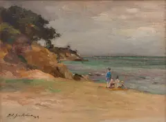 Constance Jenkins Macky, Mentone Beach, 1908, oil on canvas on board