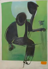 Mary McLeish, (Cellist), oil on board