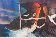 Garry Shead, The Sacrifice, coloured etching 18/65