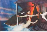 Garry Shead, The Sacrifice, coloured etching 18/65