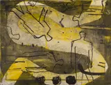 Graham Fransella, River Figure, etching A/P, paper mounted on canvas