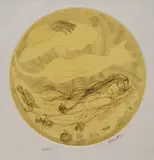 Charles Blackman, Titania Dreaming, etching BAT