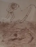 Arthur Boyd, Figure In Landscape, etching 10/15