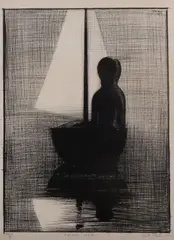 Evening Light by Charles Blackman, 1968, lithograph 24/100, sold Dec 2017