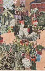 Cressida Campbell, The Garden at St Kevins, 1987, handcoloured woodblock print A/P
