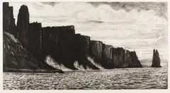 Jeff Makin, Cape Pillar, 2006, etching 30/50