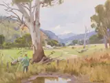Ernest Buckmaster, (The Artist Painting En Plein Air), oil on canvas