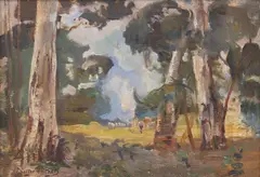 Landscape by Walter Withers, oil on canvas on board, sold Sep 2017