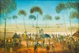 A Day at the Races by Pro Hart, 1979, oil on board, sold Sep 2017