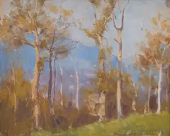Louis McCubbin, View Through The Trees, 1939, oil on canvasboard