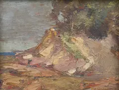 Ethel Anna Stephens, Corner of a Beach Near Sydney, oil on panel
