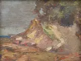 Ethel Anna Stephens, Corner of a Beach Near Sydney, oil on panel