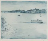 Lloyd Rees, Sydney Harbour, 1978, etching A/P
