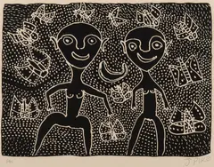 Jimmy Pike, Two Little Girls, screenprint 11/95