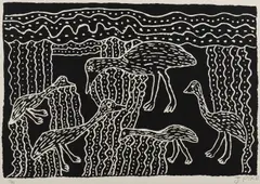 Jimmy Pike, Wuntarra Karaji II (Emu Chick), screenprint 17/95