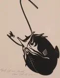 Eric Anchor Thake, Get off me back, 1947, linocut