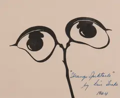 Strange Spectacle by Eric Anchor Thake, 1944, linocut, sold May 2017