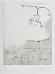 John Olsen, Leap '75, etching a/p