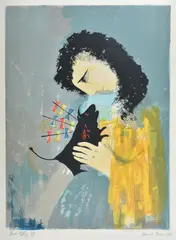 Bull Efigy by David Boyd, screenprint, sold Feb 2017