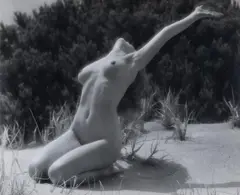 Gordon De Lisle, Nude on Sand, vintage bromide photograph