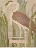 Murray Griffin, Heron, linocut