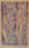 Rex Wood, Two Figures, monotype
