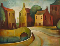 Street Scene by Bill Coleman, 1974, oil on board, sold Jun 2017