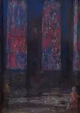 Lloyd Rees, Stained Glass Windows, 1973-75, pastel, pen, and ink on paper