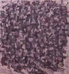 Roger Kemp, Sequence, 1977, acrylic on paper laid on canvas