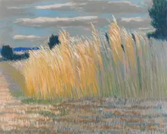 Norman Lloyd, The Wheat Field, pastel on paper