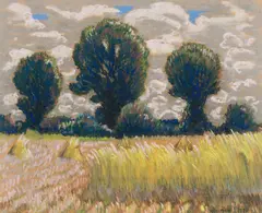 Norman Lloyd, Clouds Over the Wheat Field, pastel on paper