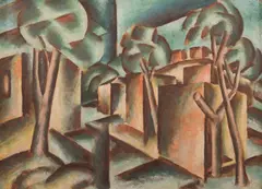 Oswald Hall, Landscape c., 1958, oil on masonite