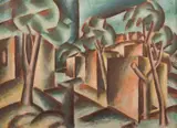 Oswald Hall, Landscape c., 1958, oil on masonite