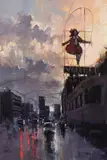 Herman Pekel, Skipping Girl, oil on board