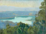 Norah Gurdon, The Sylvan Weir, oil on board