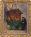 Arbit Blatas, Flower Seller, oil on canvas