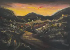 Peter Booth, Untitled, pastel on paper