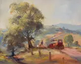 D'Arcy Doyle, A Drive In the Countryside, oil on canvasboard