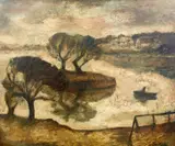 Jean Mary Bellette, Early Evening on the River, oil on board