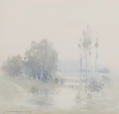 John William Tristram, Reflections, 1937, watercolour