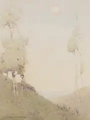 John William Tristram, Summer Days, 1921, watercolour