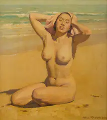 Summer Morning by Max Middleton, oil on canvasboard, sold Mar 2017