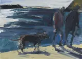 Euan MacLeod, Two Figures and Dog at Horseshoe Beach