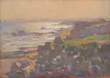 Charles Wheeler, Coastal Scene, oil on board